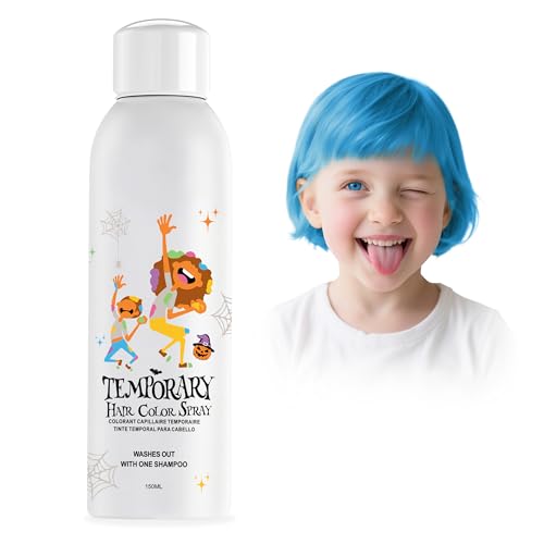 Tinte temporal azul para el cabello para niños, alternativa instantánea a la coloración del cabello para niñas, niños, adolescentes, mujeres, desechables, lavables, estilo rápido para fiestas, cosplay