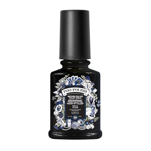 Pourri - Ambientador en aerosol para baño, espray Before-You-Go Poo-Pourri Toilet - Desodorante de baño Royal Flush - Atrapa los olores bajo la superficie del agua - Spray de aceite esencial a base de