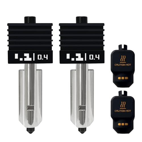 RugooSpink 2PK 0.4MM Hotend for P2S/H2S/H2D/H2C Hardened Nozzle Extruder Quick Swap Hotend with 2PK Silicone Sock Assemb