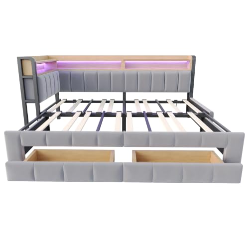 Cama tapizada sofá cama 90/180 x 200 con cajones ideal para habitaciones de invitados acogedoras 8
