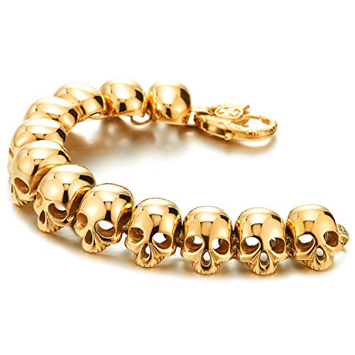 Pulsera de acero inoxidable color dorado 23 cm miniatura 3