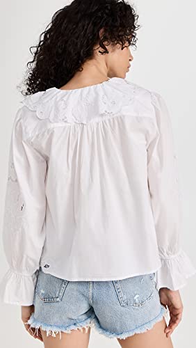 Free People Women's Maisie Cutwork Top, Ivory, White, L #TOP2