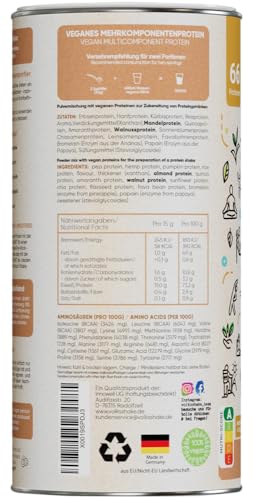 Veganes Protein Banane | 1000g | 12 pflanzliche Proteinquellen | Ohne Sucralose | Ohne Soja & Gluten | Premiumqualität vom Bodensee | Made in Germany