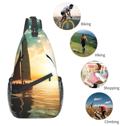 Bolso cruzado deportivo para pecho negro miniatura 6