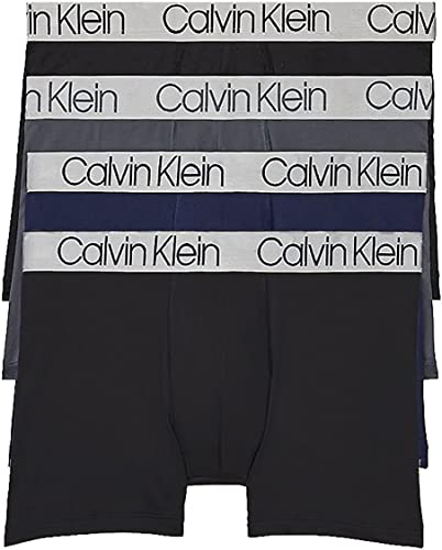 Calvin Klein Men's Underwear Microfiber Trunks 4-pack (Medium, Black, Grey Sky, Lake Crest)