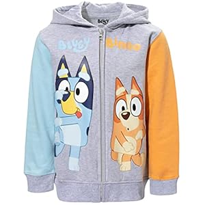 Bluey Fleece Zip Up Hoodie Toddler to Big Kid Sizes (2T – 10-12)