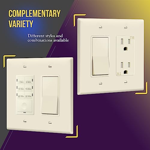 Image of ENERLITES 2-Gang Mid-Size Decorator Switch Outlet Wall Plate Cover, 1 Pack