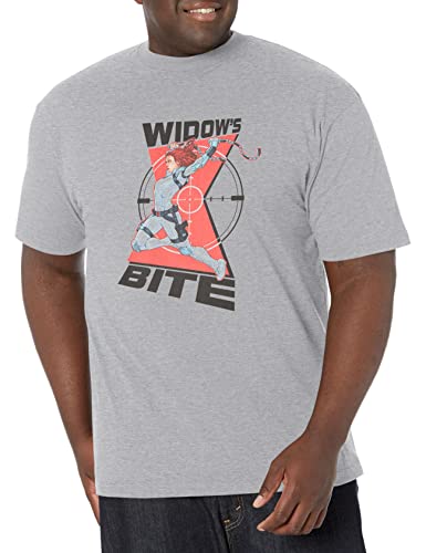 T-shirt Marvel Widow Bite grande taille 3XL homme gris chiné en coton confortable à manches courtes