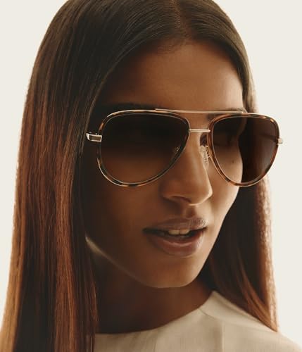 Quay - Sunglasses for Men & Women, Aviator Lenses with UV Protection (All In Medium, Tortoise)3