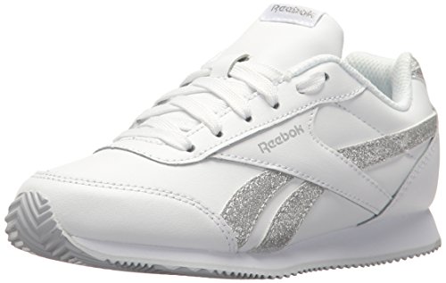 Reebok Unisex-Baby Royal CL Jogger 2 Sneaker, White/Silver Sparkle, 6 M US Toddler
