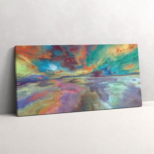 Tableau photo sur toile abstraction paysage ciel 100x50cm murale d'art