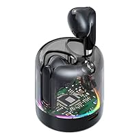 TM70 Transparent Truly Wireless TWS Earbuds, AI-ENC Calls, 30Hrs Playtime with Type-C Fast Charging, in-Ear Bluetooth 5.3 Headphone, Immersive Audio, Voice Assistant, IPX5 Water Resistant(BLACK)