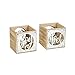 Melrose International 73060DS 4 in. MDF Joy & Noel Votive Holders, Brown & Tin - Set of 6