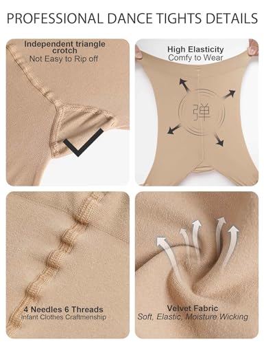 Image of Daydance Toddler Girls Women Soft Ballet Convertible Tights for Dance, Gymnastics, Under Dress, 60D, 2-15 Years, Women Size