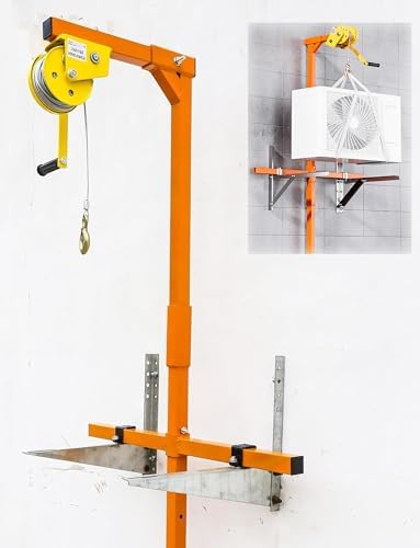 Heavy-Duty Air Conditioner Lifting Tool - 660 LBS Capacity Crane Bracket for Easy Outdoor AC Installation & Support - Ideal for HVAC Professionals & Homeowners