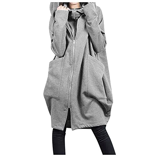 Chaqueta de manga larga con cremallera completa para mujer chaqueta de bolsillo suelto casual urbana