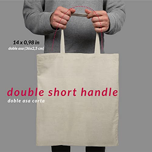 ENERGY FUSION Cotton Tote Bags, Pack of 5, 38 x 42 cm, Beige, Unisex, Reusable, A > Pack of 5 - Image 3