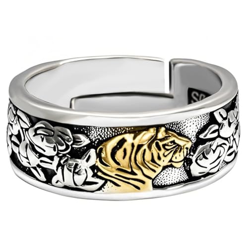 S925 Sterling Silver Vintage Ring for Men, Adjustable Size Open Hug Ring with S925 Stamps, Silver Band Rings Gift for Him, My Man, Son, Boyfriend, Dad