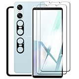 Xperia 10 VI フィルム + Sony Xperia 10 VI カメラフィルム『ガイド枠付き』極薄タイプ 全面保護 旭硝子製素材 硬度9H 高透過率 高硬度 さらさら手触り 飛散防止 手触指紋防止 エクスペリア 10 VI 液晶保護フィルム Sony Xperia 10 VI 用の ガラスフィルム 貼り付け簡単 自動吸着