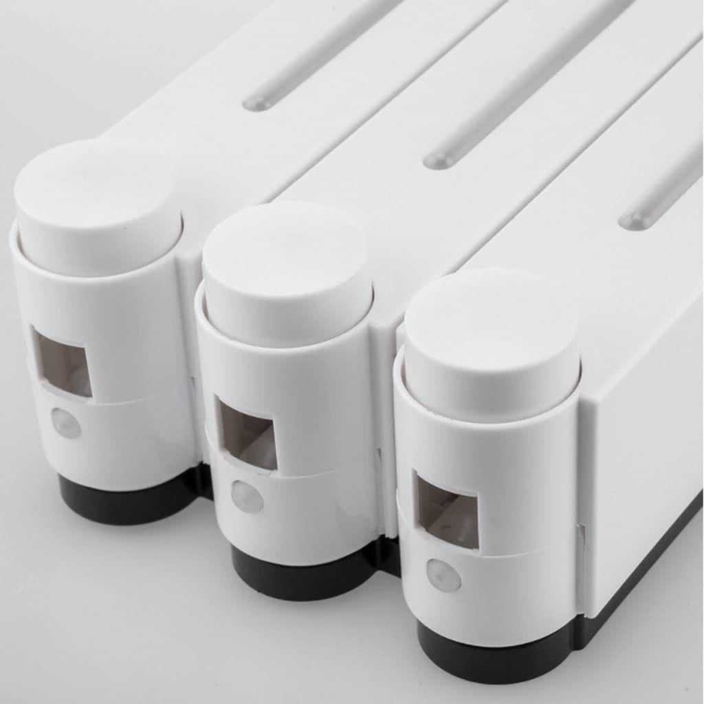 Dispensador Jabón Líquido Dispensador de jabón montado en la Pared Cuarto baño Líquido plástico Ducha Familia Cocina Ducha Gel Baño(White,Triple Head)