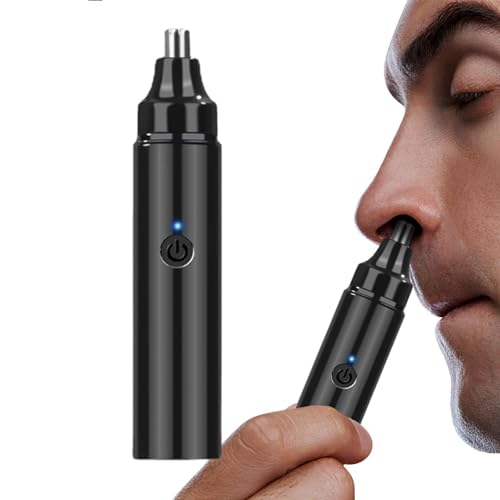 電動鼻毛トリマー、プロフェッショナル痛みのないフェイシャルヘアトリマー、痛みのない眉毛&顔用ヘアトリマー、デュアルエッジ360回転耳と鼻バリカンディテーラーメンズレディース用