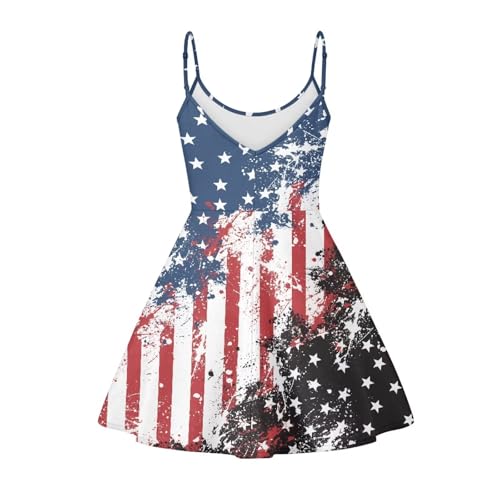 Image of Cozeyat Women Girls Summer Sleeveless Dress Casual Swing Beach Cover Up Knee Length Dresses,Large Size XS-4XL
