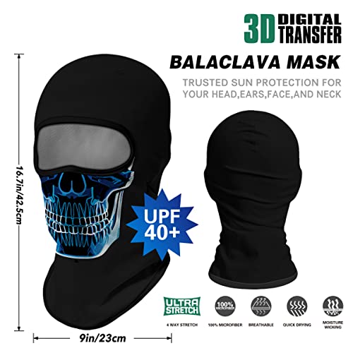 Image of Skull Full ski Mask, 3D Balaclava, UV Sun Protection,Motorcycle /Ski /Scarf /Cycling /Fishing for Men