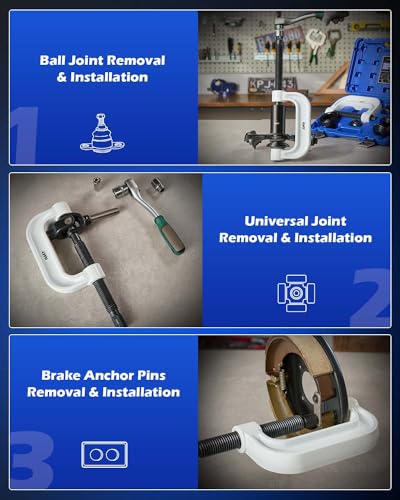 Image of Orion Motor Tech Ball Joint Press Kit, Heavy Duty Ball Joint Tool with 4x4 Adapters, Ball Joint Removal Tool Kit for Most 2WD and 4WD Cars and Light Trucks