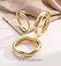 Chunky Gold Bangle Bracelets for Women, 14k Gold Plated Dainty Cuff Stackable Bangles Set, Trendy Bracelet Stack Fashion Jewelry Gifts (03-GOLD)