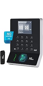 NGTeco Cloud Time Clock - 5GHz WiFi Time Clocks For Employees Small Business, Upgraded TC2 Fingerprint Time Card Punch Machine With Remote Control Software Uff06 IOS/Android App (0 Monthly Fee