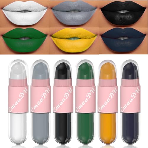 Holzsammlung 6 Piezas Juego de Brillo de Labios Mate Lápiz Labial Líquido de Larga Duración Impermeable Hidratante Liquid Lipstick Maquillaje Regalo Set (C)