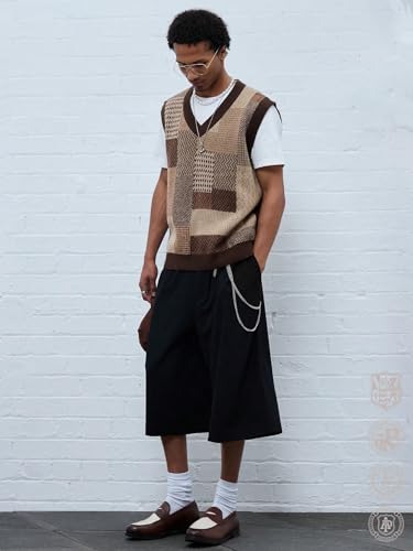 men's pullover sweaters Colorblock V-Neck Sleeveless Casual Knit Vest3