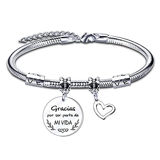 ZYMGUO Amistad Regalo Mejor Amigo Pulsera Joyería Familia Amistad Regalo para Tu Mejor Amiga Pulsera Acero Inoxidable Pulsera Regalos Mujer con la Le