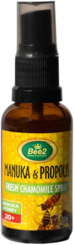 Bee2 Propolis Throat Spray Premium Propolis Extract with Manuka Honey, Natural Immune Support & Sore Throat Relief – Antioxidants, (1.06 oz)(Pack of 1)