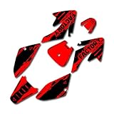 Black Red Slick Graphic Kit fit Honda 04-19 CRF70 Shroud Decal CRF 70 80 100