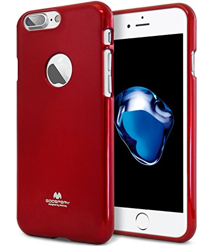 GOOSPERY Pearl Jelly for Apple iPhone 7 Plus Case (2016) Slim Thin Rubber Case (Red)