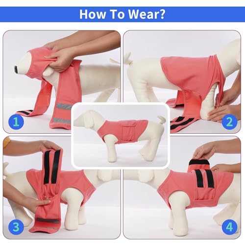 Image of MIGOHI Soft Dog Calming Vest for Thunderstorm, Fireworks, Travel & Separation - Anxiety Relief for Small Dogs, Shell Pink, XS