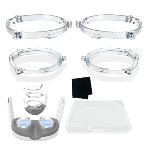 AZURAOKEY Marcos magnéticos de protección de lentes y lentes de bloqueo de luz azul, anillo protector antiarañazos, espaciador de lente de VR para Meta/Oculus Quest 3, protege las gafas de miopía de