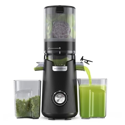 Elettrodomestici ACOQOOS Estrattore Frutta e Verdura, 135mm Apertura Extra-larga e 1.8L Capacità Estrattore, 300W Centrifuga Frutta e Verdura, 99% Nutrienti Preservati, BPA Free, Facile da Smontare e Pulire, Nero