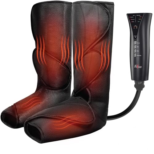Image of Dr Physio USA Electric Air Compression Blood Circulation Massage Machine with Heat For Leg Foot Calf Massagers For Body Pain Relief-1030 (Black)