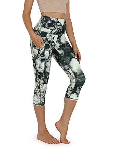 Ododos women's high waisted pattern yoga capri leggings with pock…
