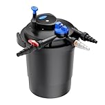Wiltec CPF-10000 Filtre de bassin à pression avec stérilisation UV - 380 x 380 x 520 mm - 11 W/étang 12000 l max. / réservoir 25 l - Nettoyage facile - Filtration eau à grand débit