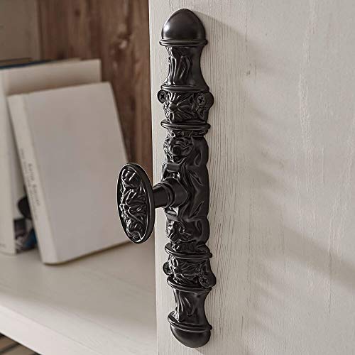 Lomadox TV Wohnwand im Landhausstil mit Vitrine, Lowboard Wandregal, Pinie weiß und Oslo Nb., inkl. LED, B x H x T ca.: 215 x 201 x 44 cm – Bild 8