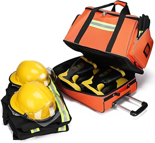 HEYUNDUO Emergency First Aid Bag, Portable First Aid Bag High Capacity Backpack, Waterproof Trolley Rolling Medical Bag(Orange)