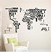 Mapa Del Mundo Con Adhesivos De Pared Con Nombre En Inglés De Países Para Oficina, Aula, Sala De Estudio, Decoración Del Hogar, Arte Mural De Pvc, Calcomanía De Pared Diy