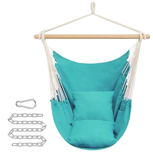 SONGMICS Hängesessel, Hängeschaukel, Hängestuhl mit 2 Kissen,...