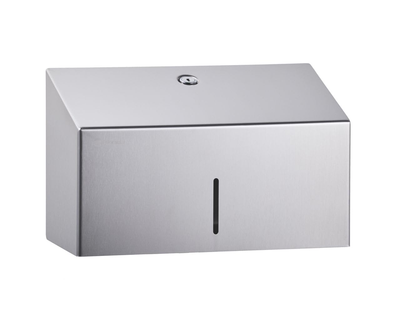 Merida Dispenser Asciugamani Piegati Mini Acciaio Inox Opaco Parete Oblò | Dispenser a parete per asciugamani piegati, acciaio inox opaco, fino a 250 asciugamani, oblò e serratura, 15,5 x 25,5 x 12 cm