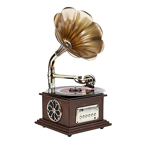 Phonographe à grande corne Original Antique avec carte Sd brûlante Usb rétro salon décoration tourne-disque vinyle - Les Beatles, Paul McCartney, John Lennon, RIngo Starr, George Harrison Phonographe à grande corne Original Antique avec carte Sd brûlante Usb rétro salon décoration tourne-disque vinyle