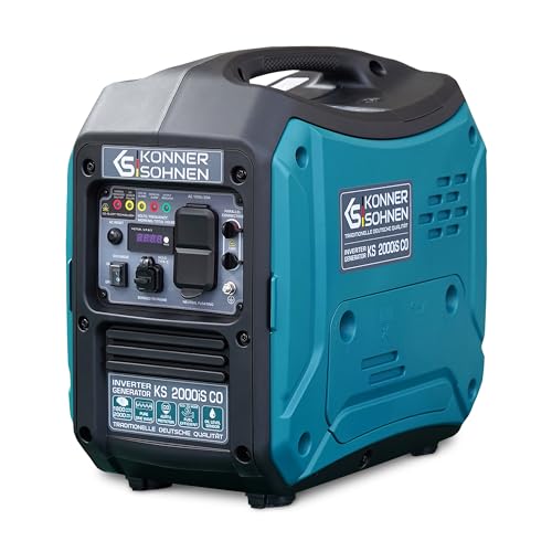 Konner&Sohnen KS 2000iS CO Gas Inverter Generator - 2000 Watt, Lightweight and Portable, Super Quiet...