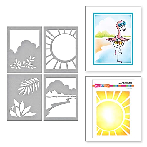 Stampendous Sunny Backdrop Stencils, GREY